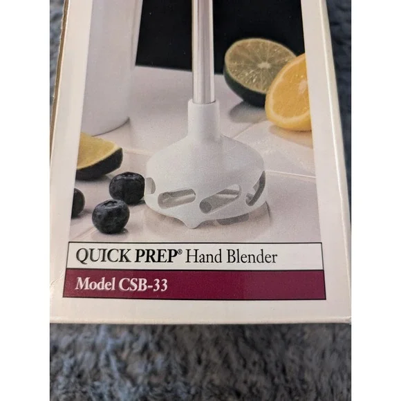 Vintage Cuisinart White Quick Prep Hand Blender 2 Speed #CSB-33 NOS 90s NIB - Picture 3 of 6